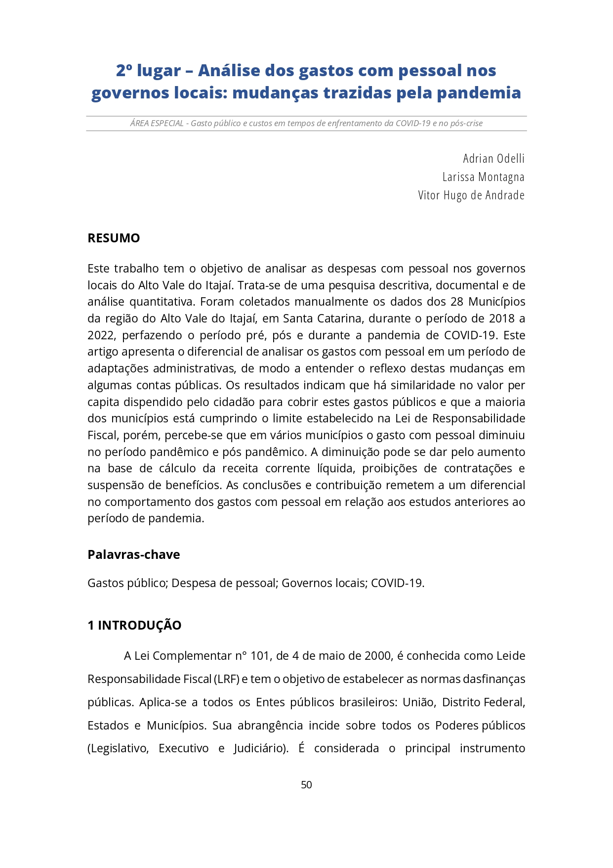 Miniatura Análise dos gastos com pessoal nos governos locais: Mudanças trazidas pela pandemia