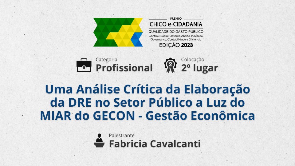 Miniatura Uma análise crítica da elaboração da DRE no Setor Público a luz do MIAR do GECON