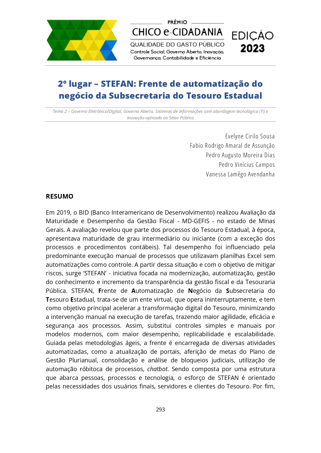 Miniatura STEFAN: Frente de automatização do negócio da Subsecretaria do Tesouro Estadual