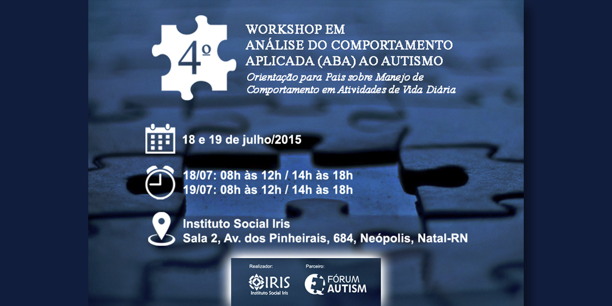 Imagem de cabeçalho - 4º Workshop em Análise do Comportamento Aplicada ao Autismo